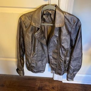 Metallic leather jacket, love this as a statement piece!